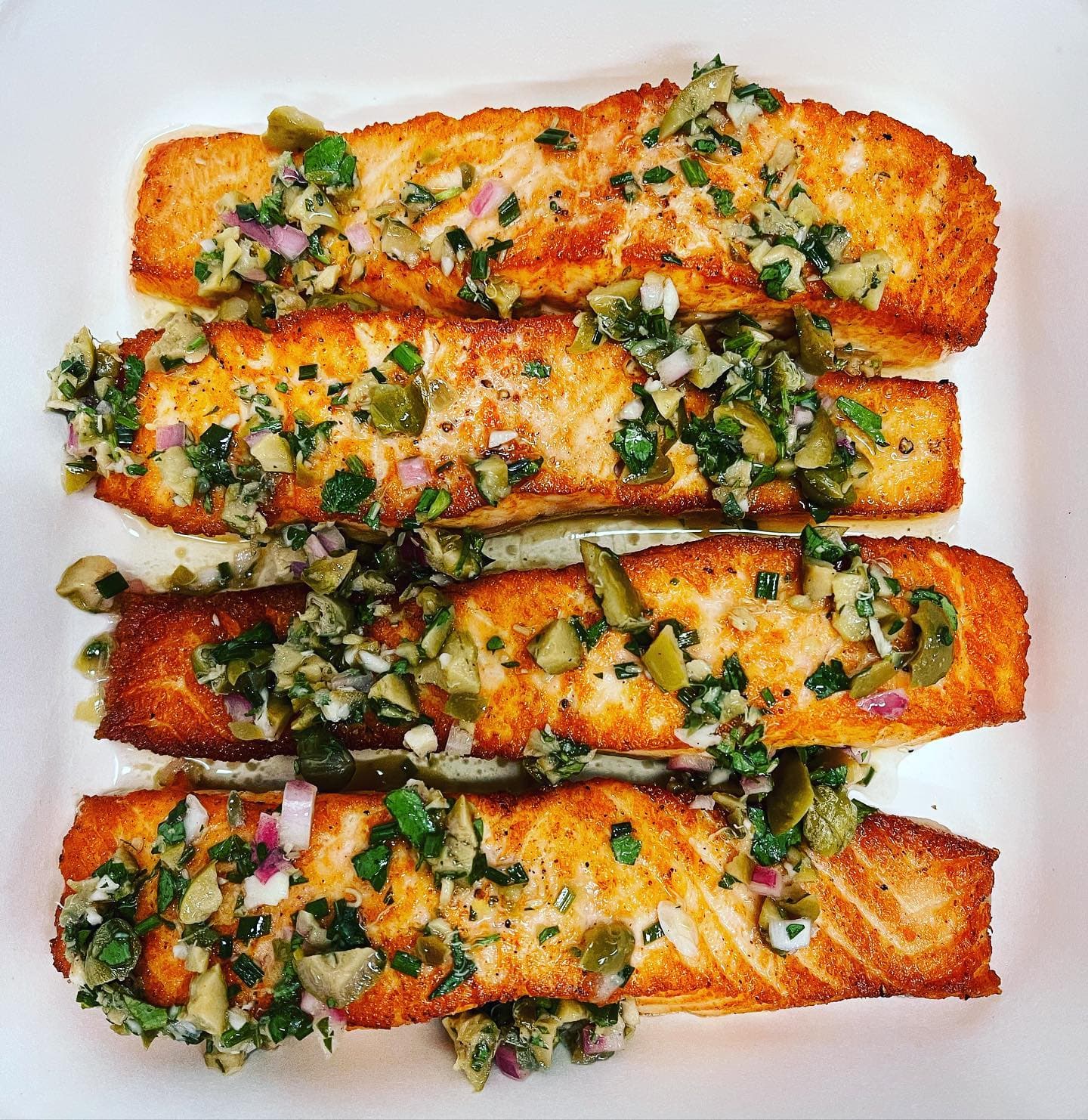 beautifully cooked salmon